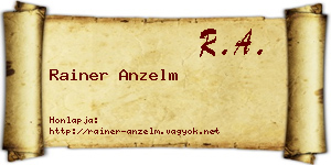 Rainer Anzelm névjegykártya